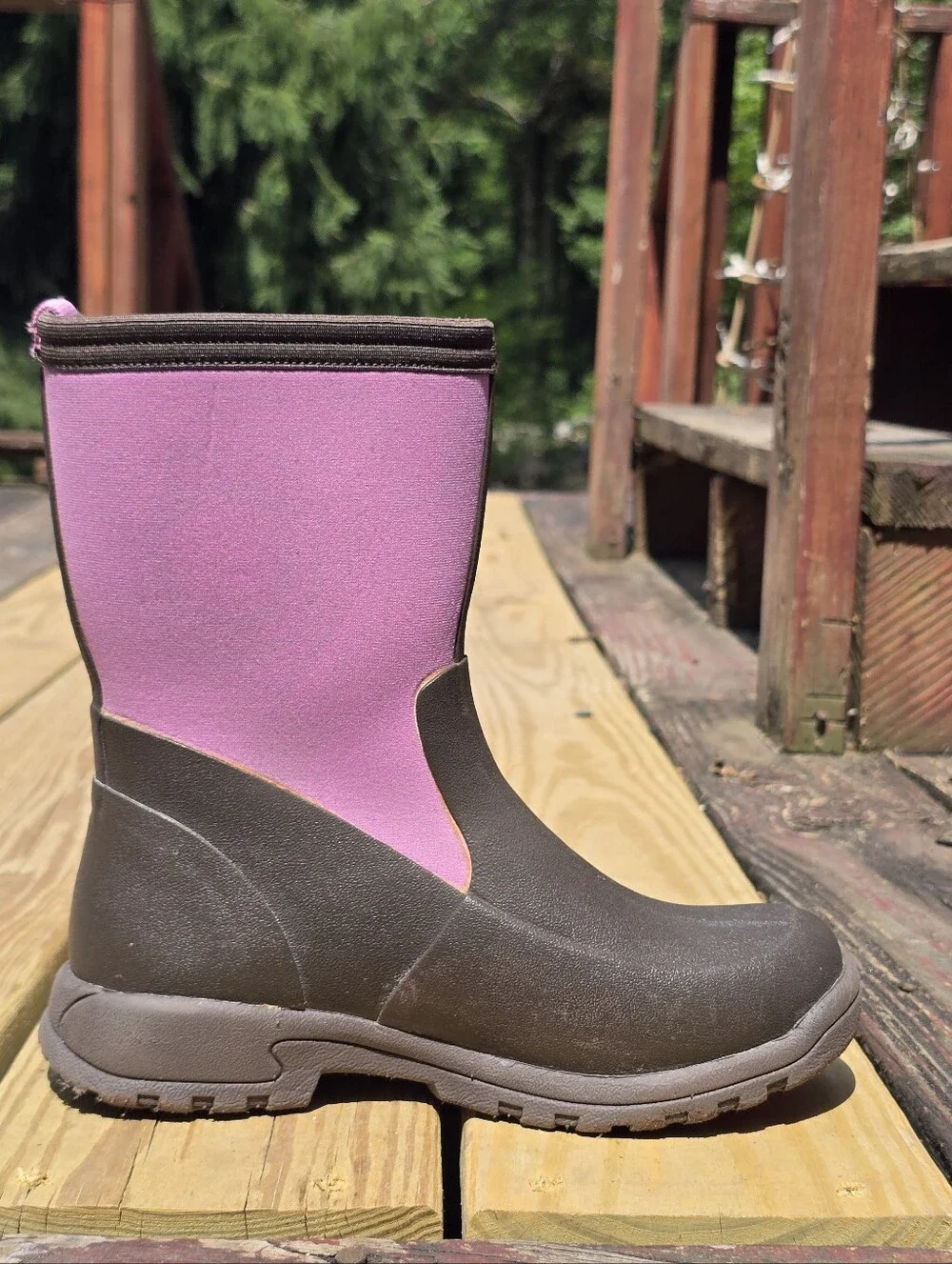 Muck Boot Women's Breezy Mid-Height, Pink, Brown  Boots, Sz 5